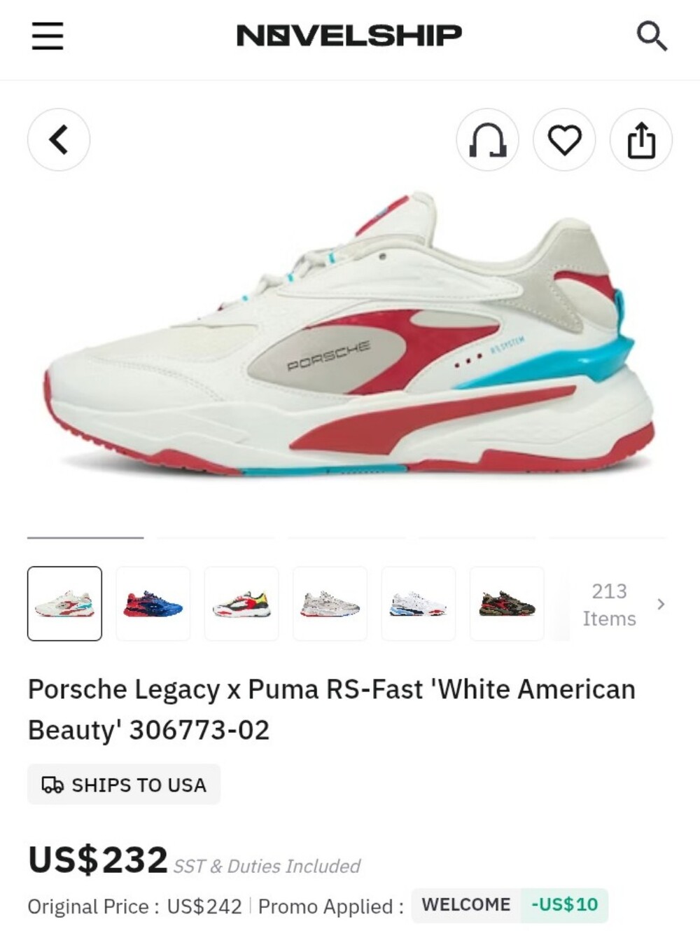 RARE Collectors Ferrari Legacy Pumas RS Fast White American Beuty
